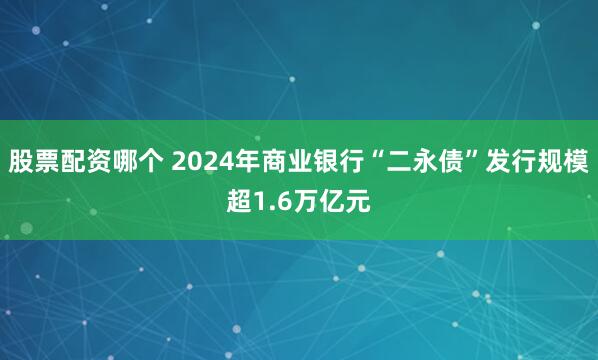股票配资哪个 2024年商业银行“二永债”发行规模超1.6万亿元