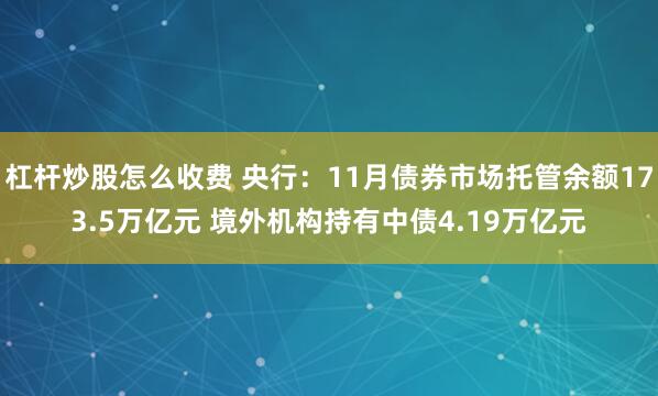 杠杆炒股怎么收费 央行：11月债券市场托管余额173.5万亿元 境外机构持有中债4.19万亿元