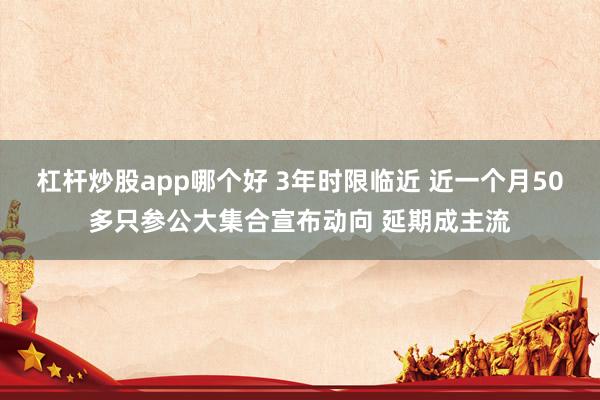 杠杆炒股app哪个好 3年时限临近 近一个月50多只参公大集合宣布动向 延期成主流